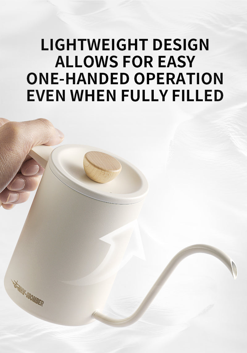 Ca Rót Cổ Ngỗng Planet 600ml MHW-3BOMBER – Pour Over Chuẩn Barista 30 Tay cầm gỗ tự nhiên – walnut/maple