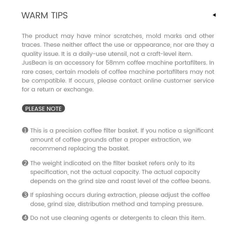 JusBean Filter Basket 58mm – 1800 lỗ siêu mịn khoan laser