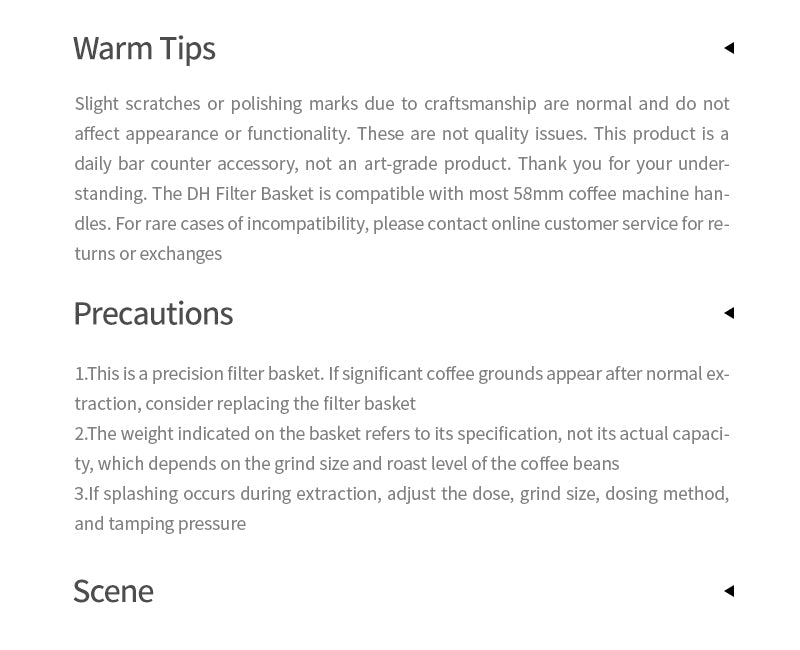 DH Filter Basket – 58mm 18g, bố trí lỗ đan chéo đồng đều