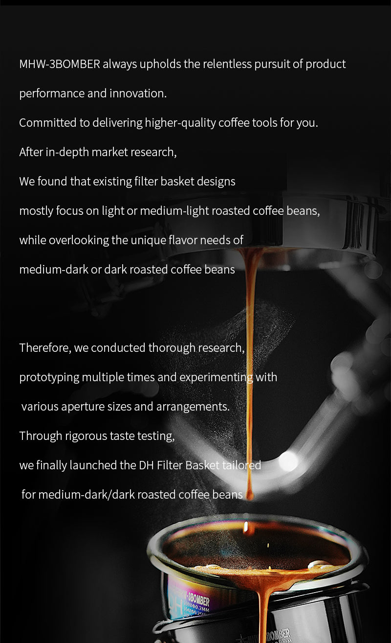 DH Filter Basket – đáy phẳng dễ nén tamper, phù hợp barista