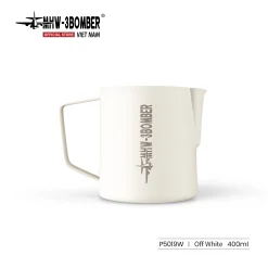 Ca Đánh Sữa 5.0 MHW-3BOMBER 400ml Trắng Ngà – Dụng Cụ Latte Art Chuyên Nghiệp