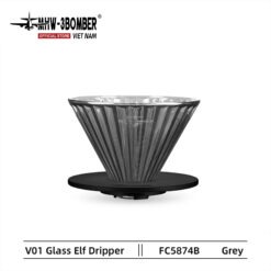 Phễu Dripper Elf - MHW-3BOMBER | Dripper Thủy Tinh Nghệ Thuật, Rãnh Tam Giác, Pha 1–2 Ly