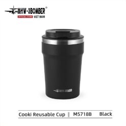 Ly Giữ Nhiệt Cooki MHW-3BOMBER – Ly Đựng Cà Phê Tái Sử Dụng 360ml, SUS304 2 Lớp, Cao Cấp