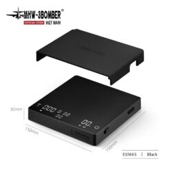 MHW-3BOMBER Cân Cà Phê Cube Pro Max 3.0 MHW3BOMBER | Mặt Cân Rộng, Pin 3000mAh Đen