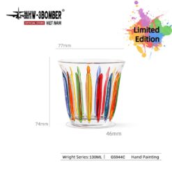 Ly Thủy Tinh Chịu Nhiệt MHW-3BOMBER Wright Cup 240ml – Transparent, Gân 3D Retro, Espresso Pro