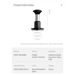 Alternative view of Tamper Trợ Lực 58mm Knight Impact Đa sắc MHW-3BOMBER | 4 Lò Xo, 30lb Click [chinh_hang]